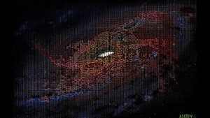 Retro CRT Scanline Space Nebula with Glitch Art and Pixelated Starfield HD wallpaper