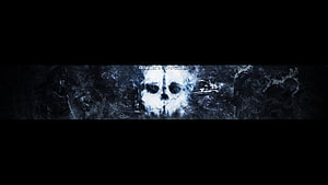 Glowing Skull and Warship in Dark Water for Call of Duty Modern Warfare 2 Channel Banner HD wallpaper