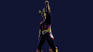 All Might from My Hero Academia in a powerful victory pose with raised fist HD wallpaper