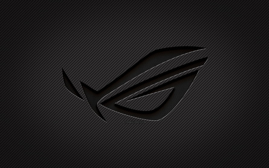 Republic of Gamers Carbon Fiber Logo on Dark Textured Background HD wallpaper