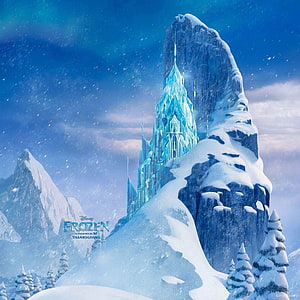 Frozen Elsa Ice Castle Snowy Mountain Landscape Wallpaper HD phone wallpaper