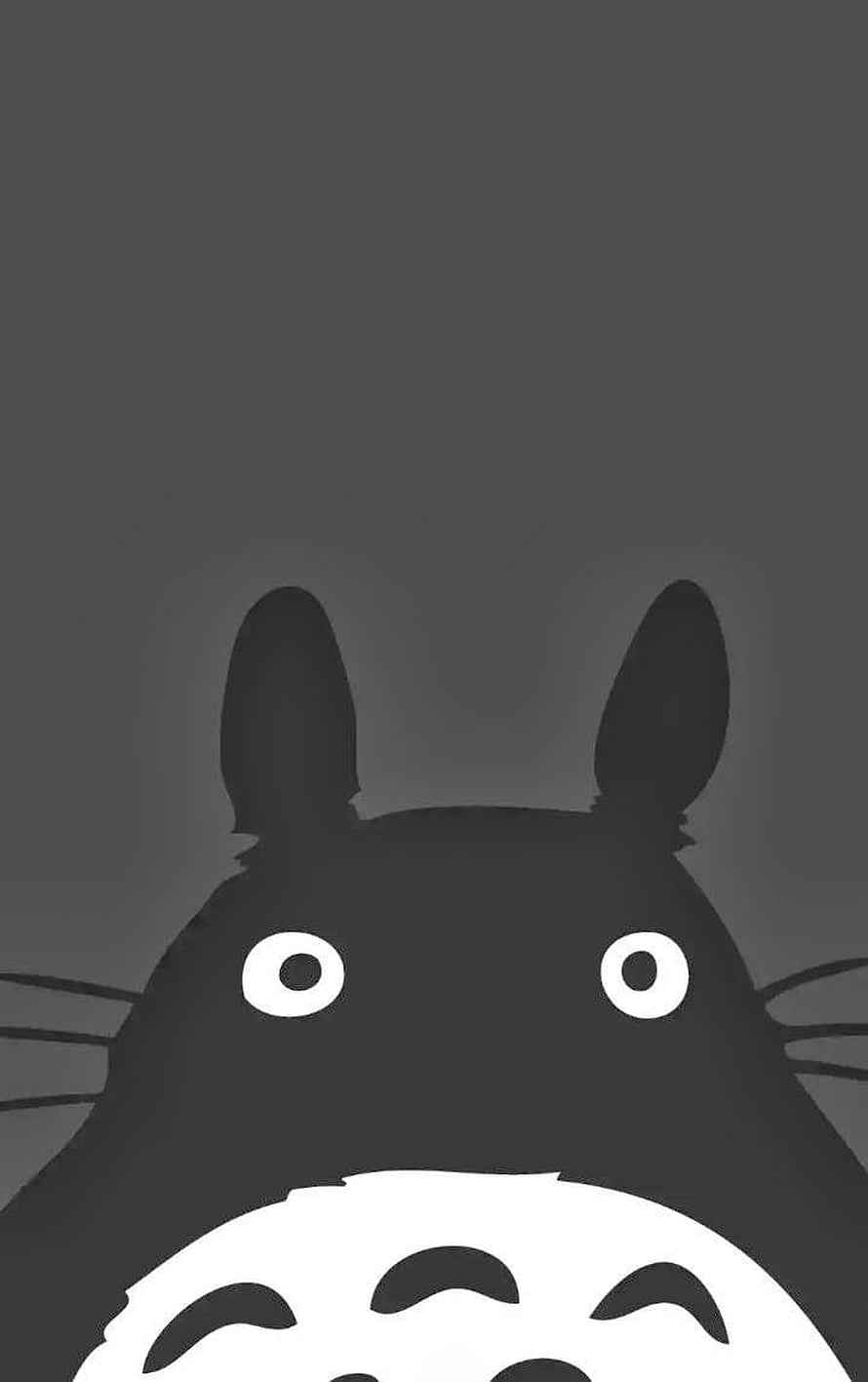 Minimalist Totoro Silhouette Wallpaper in Dark Monochrome Style HD phone wallpaper