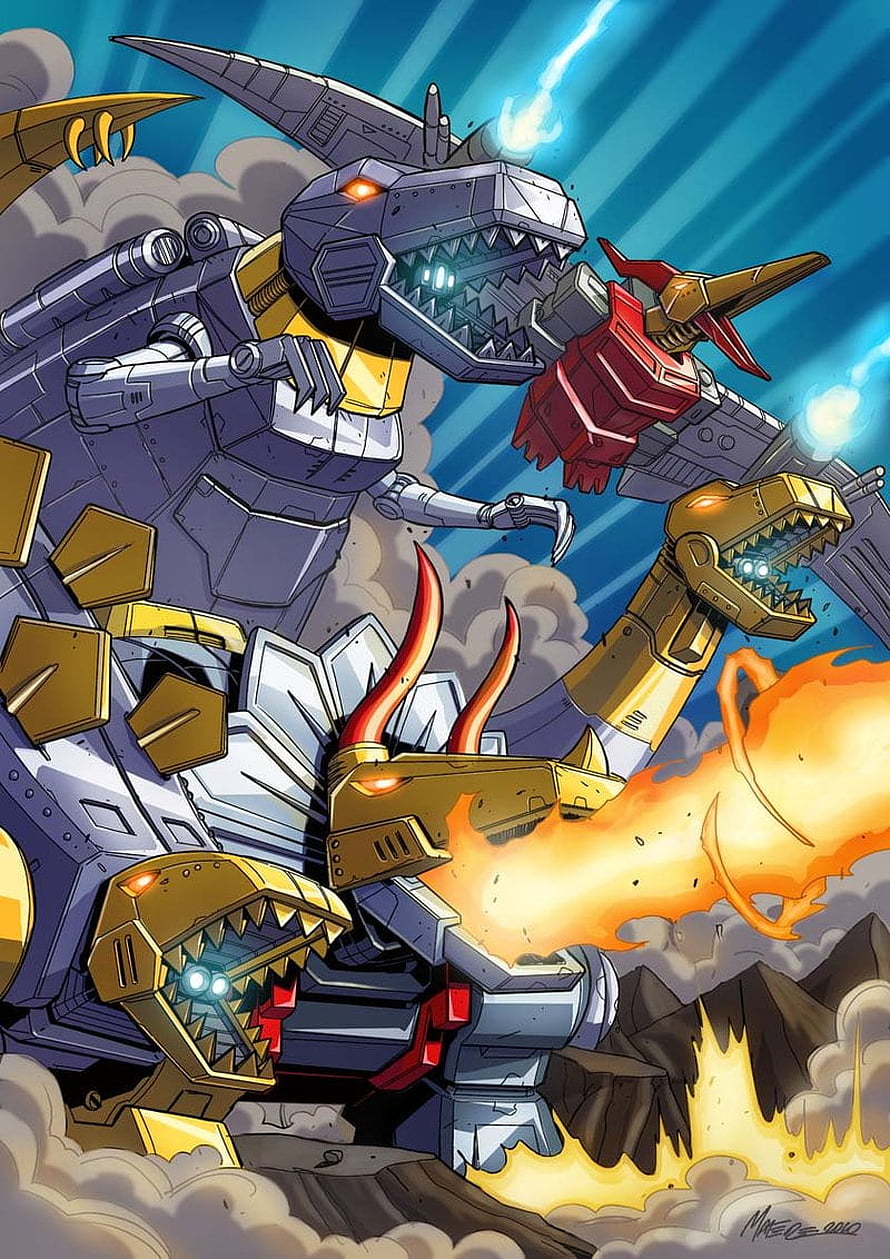 Grimlock and Dinobots in Epic Battle with Fire and Smoke HD phone wallpaper
