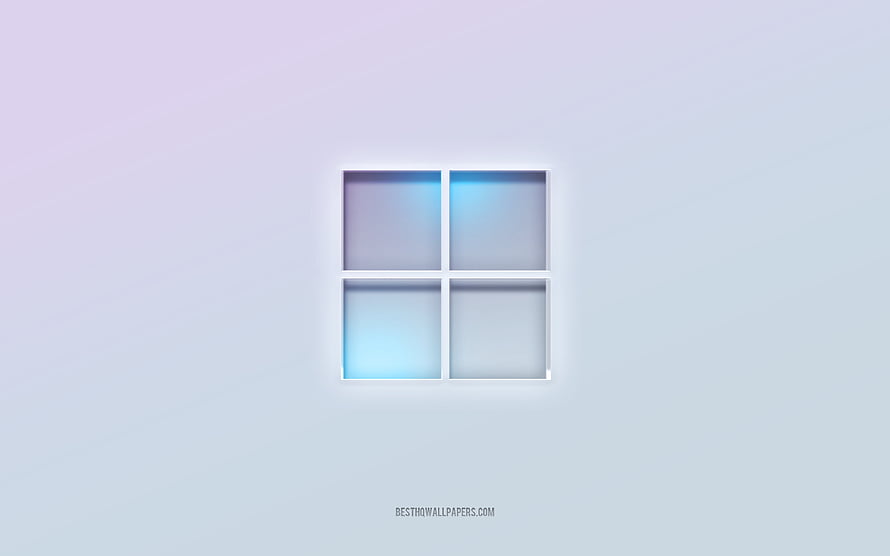 Windows 11 Four-Pane Logo on Soft Lavender Gradient Background HD wallpaper