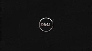 Dell Logo on Black Leather Texture Minimalist Dark Background HD wallpaper