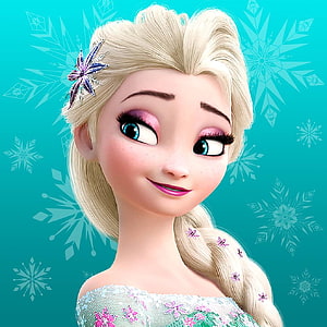 Elsa from Frozen in a Sparkling Floral Gown with Snowflake Hair Accessory HD phone wallpaper