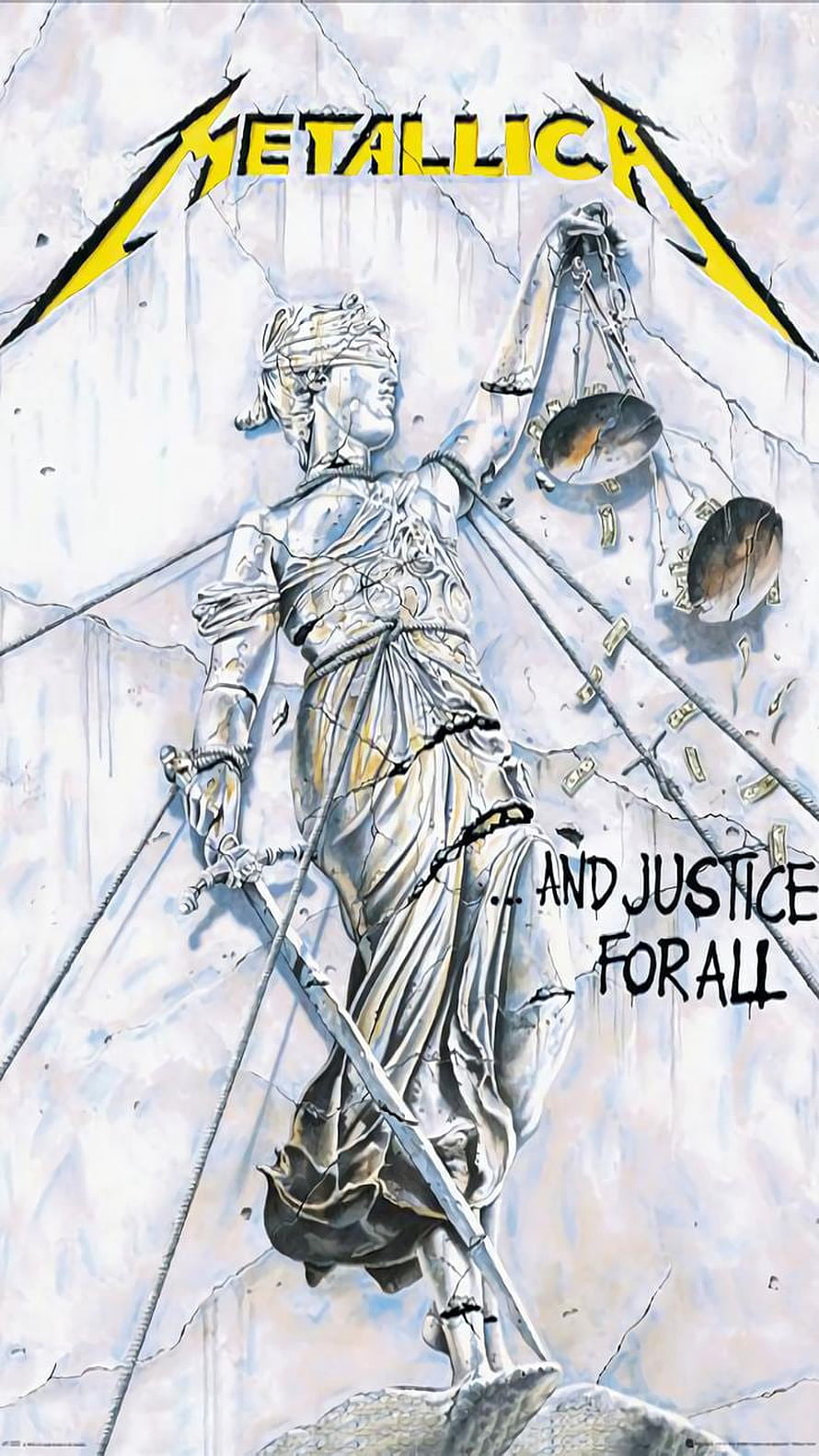 Metallica Justice For All Album Cover Artwork Featuring Cracked Lady Justice Statue HD phone wallpaper