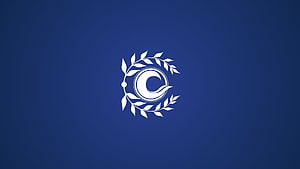 Fate Grand Order Chaldea Logo Minimalist Emblem on Deep Blue Background HD wallpaper