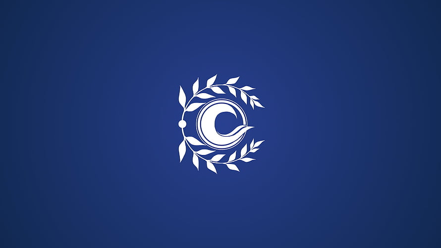 Fate Grand Order Chaldea Logo Minimalist Emblem on Deep Blue Background HD wallpaper