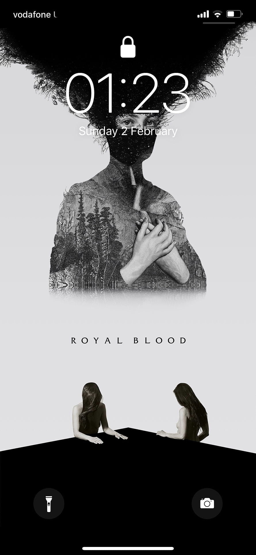 Royal Blood Album Art Double Exposure Portrait with Forest Landscape and Twin Figures HD phone wallpaper
