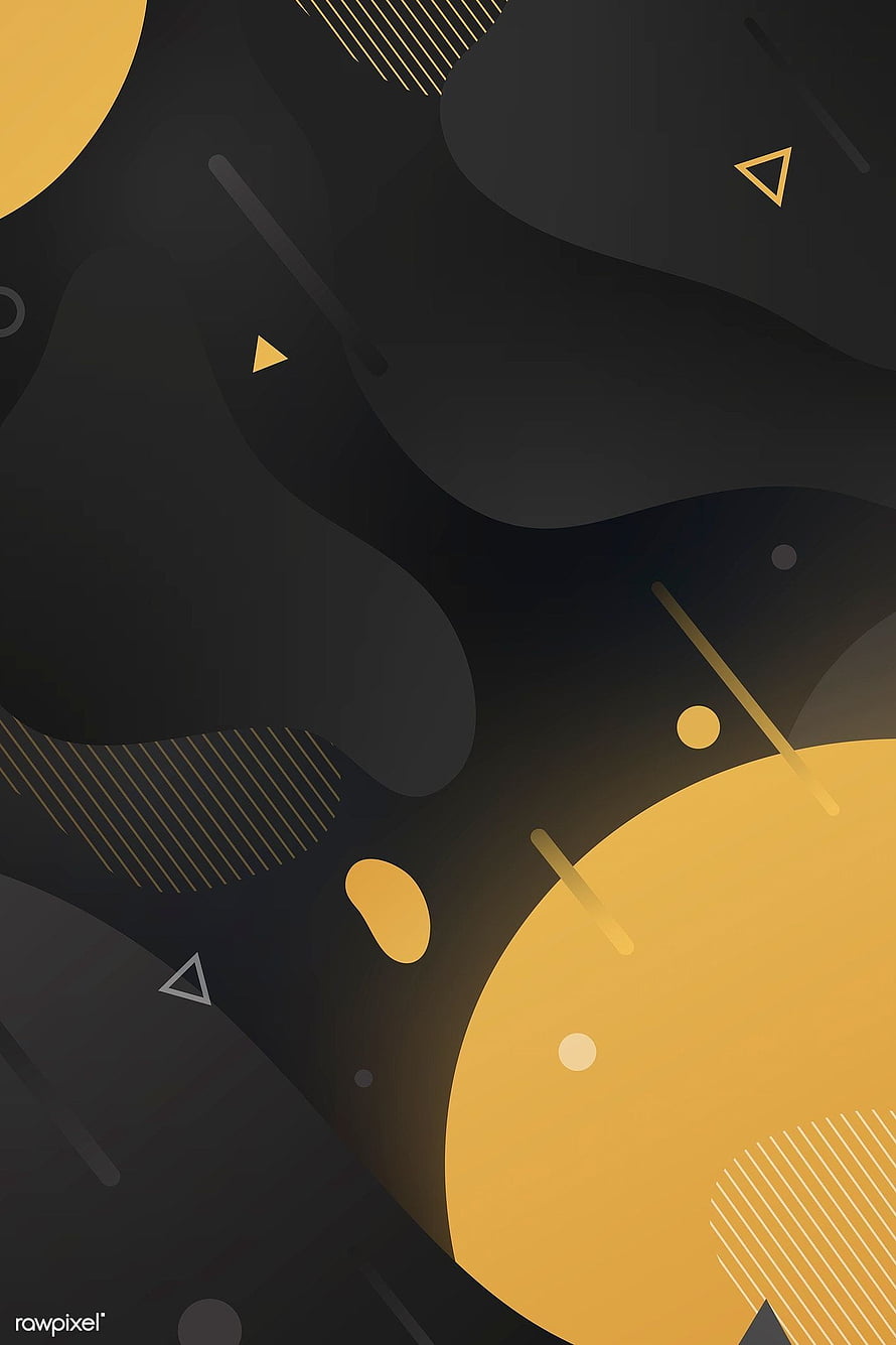 Elegant Black and Gold Geometric Abstract Pattern with Minimalist Shapes HD phone wallpaper
