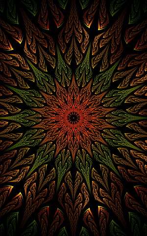 Radiant Fractal Mandala with Intricate Organic Patterns in Warm Tones HD phone wallpaper