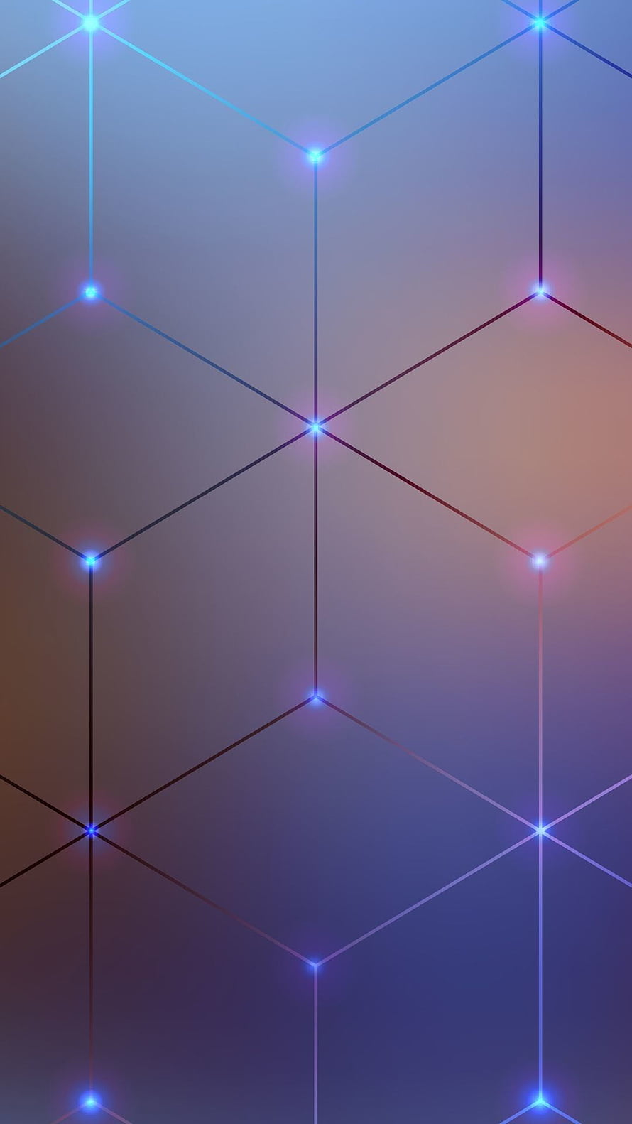 Abstract Geometric Grid with Glowing Nodes on Gradient Background HD phone wallpaper