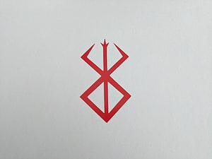 Berserk Brand of Sacrifice Red Symbol on White Background HD wallpaper