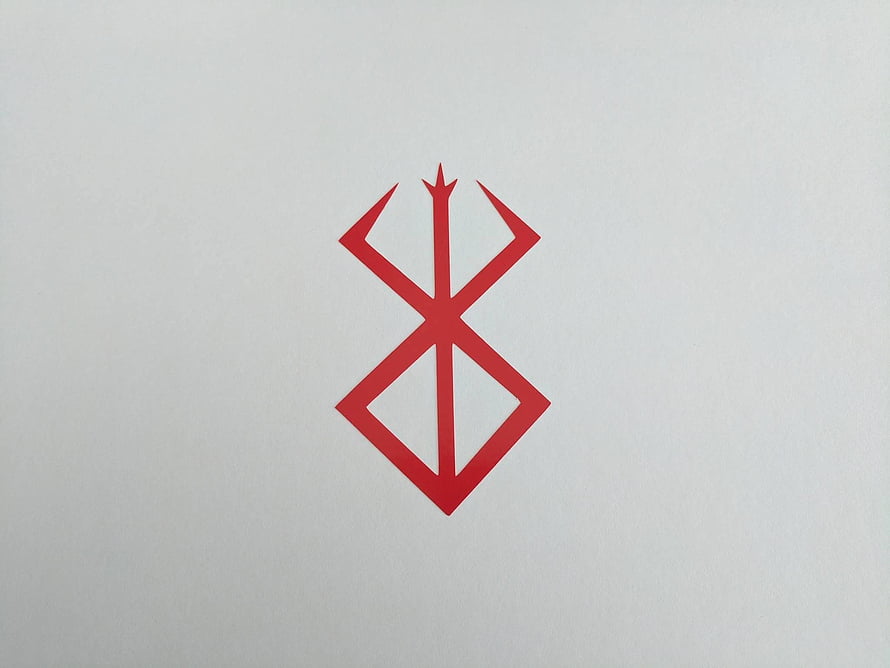 Berserk Brand of Sacrifice Red Symbol on White Background HD wallpaper