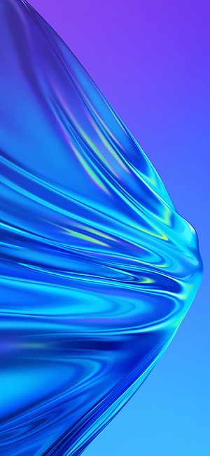 Realme 5 Pro Stock Blue Abstract Flowing Liquid Metal Wallpaper HD phone wallpaper