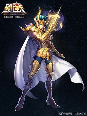 Shura of Capricorn in Golden Armor from Saint Seiya HD phone wallpaper