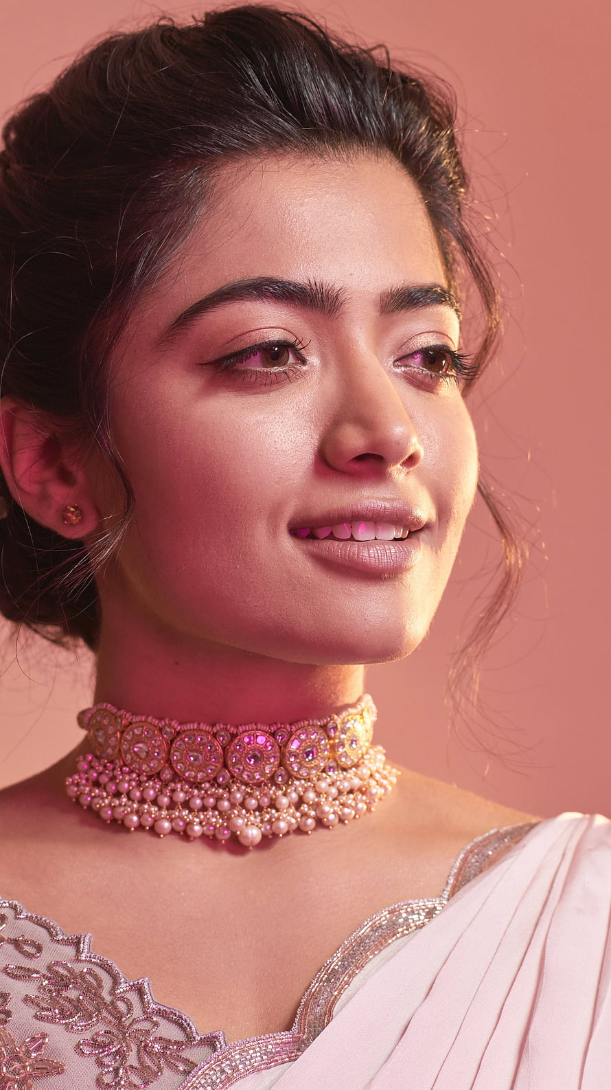 Rashmika Mandanna in Traditional Indian Bridal Jewelry and Saree HD phone wallpaper
