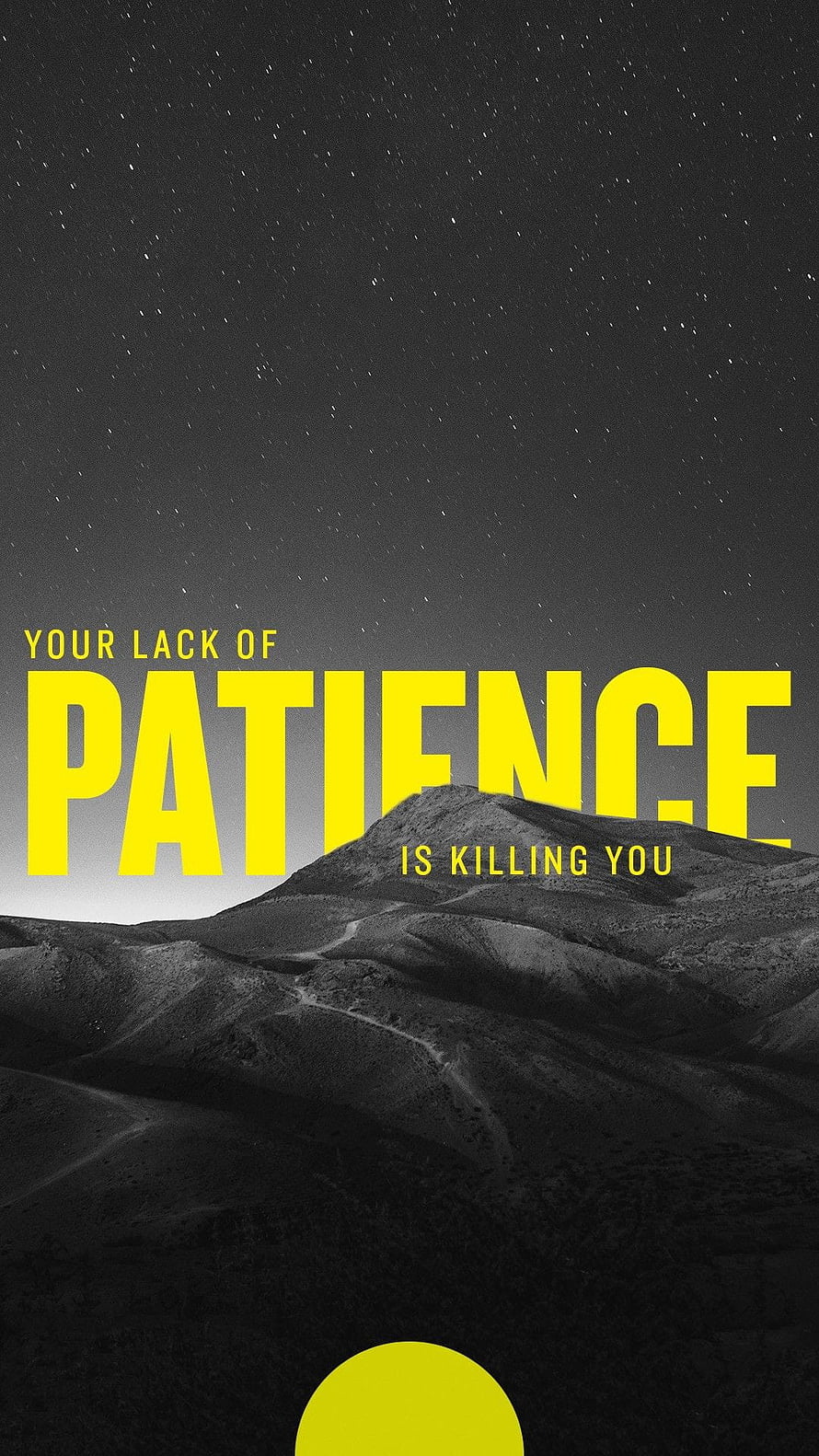 Motivational Discipline Quote on Dark Mountain Landscape with Starry Night Sky HD phone wallpaper