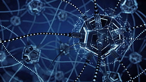 Abstract Digital Neural Network Visualization with Glowing Nodes and Connections HD wallpaper