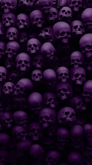 Phonk Aesthetic Purple Skull Pattern Dark Background HD phone wallpaper