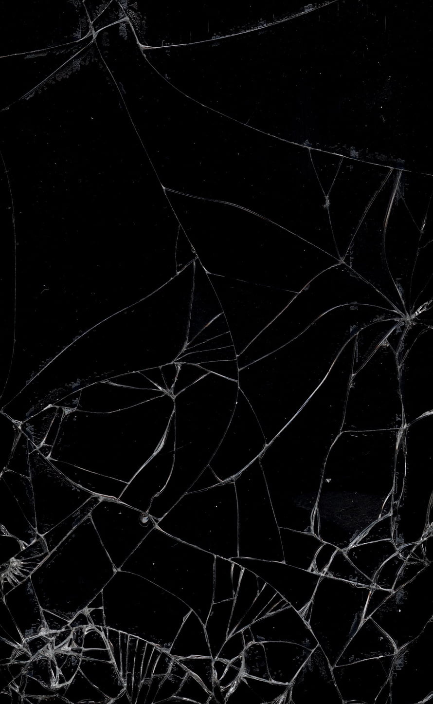 Shattered Glass Texture on Black Background with Intricate Crack Patterns HD phone wallpaper