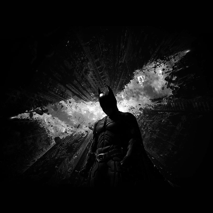 Batman Silhouette Standing in a Dark Destroyed Cityscape with Dramatic Black and White Lighting, Batman Dark Bw Hero Art IPad . , IPad One Stop D. Batman , Batman , Batman Comic HD phone wallpaper