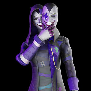 PUBG Mobile Joker and Harley Quinn Character Skin 3D Render HD phone wallpaper