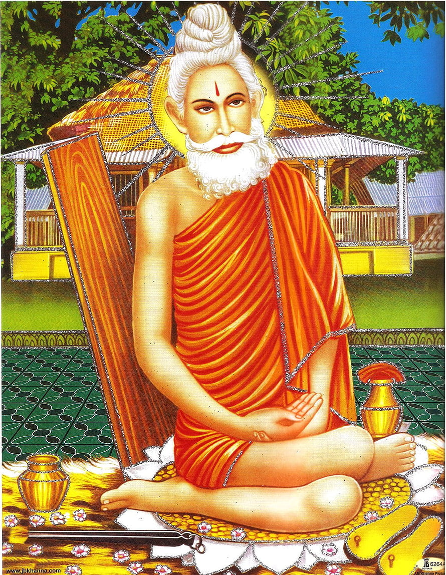 Baba Loknath Meditating in Traditional Indian Attire with Sacred Symbols HD phone wallpaper