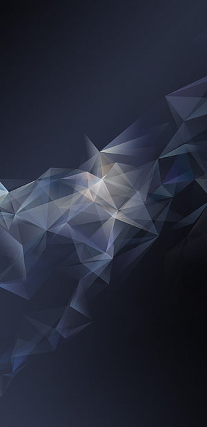 Dark Geometric Low Poly Abstract Wallpaper with Triangular Facets and Subtle Light HD phone wallpaper