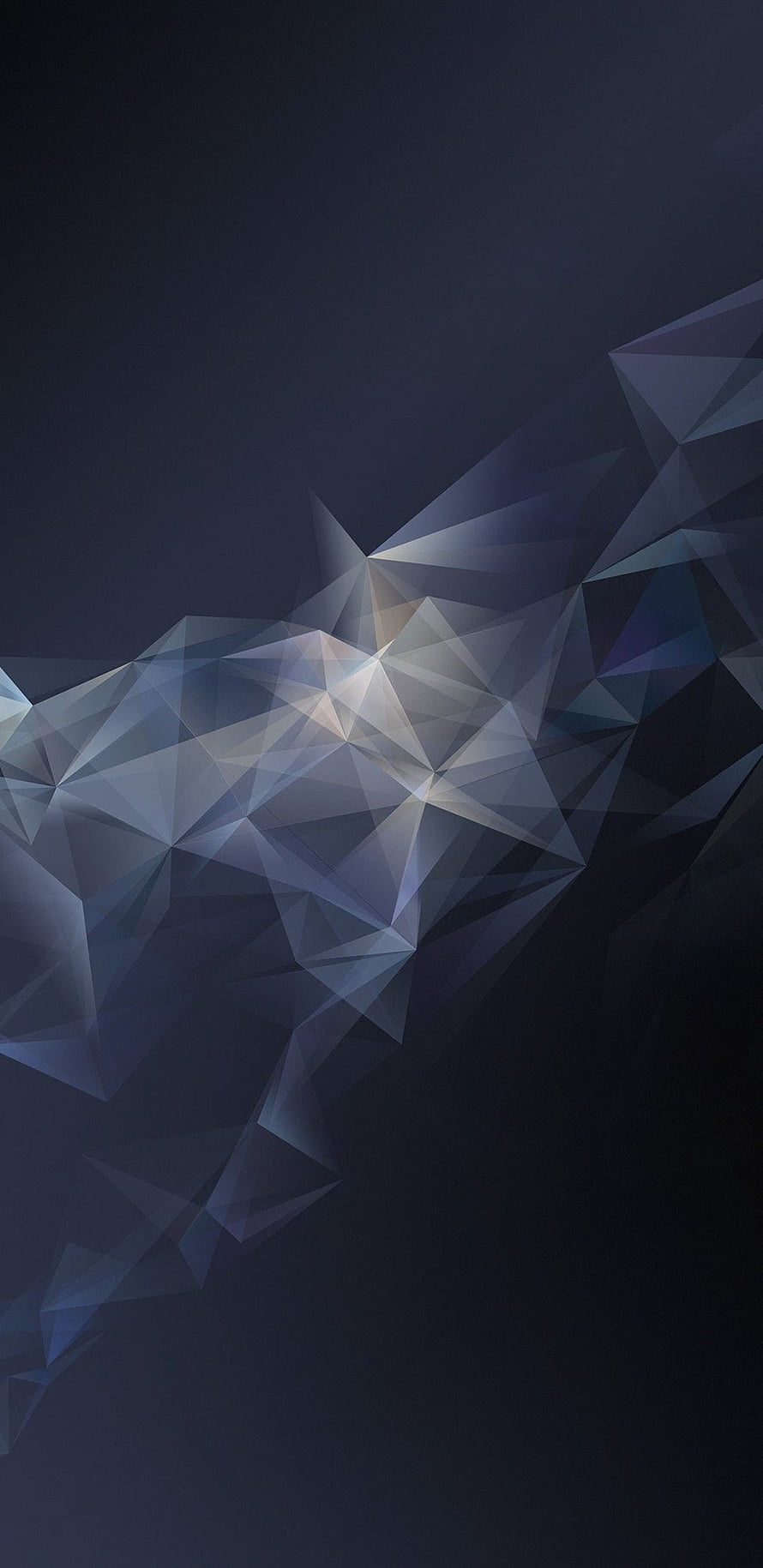 Dark Geometric Low Poly Abstract Wallpaper with Triangular Facets and Subtle Light HD phone wallpaper
