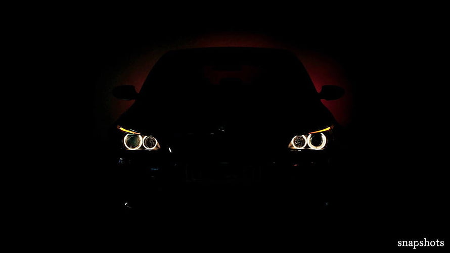 BMW M5 E60 V10 Front Headlights Glowing in Darkness HD wallpaper