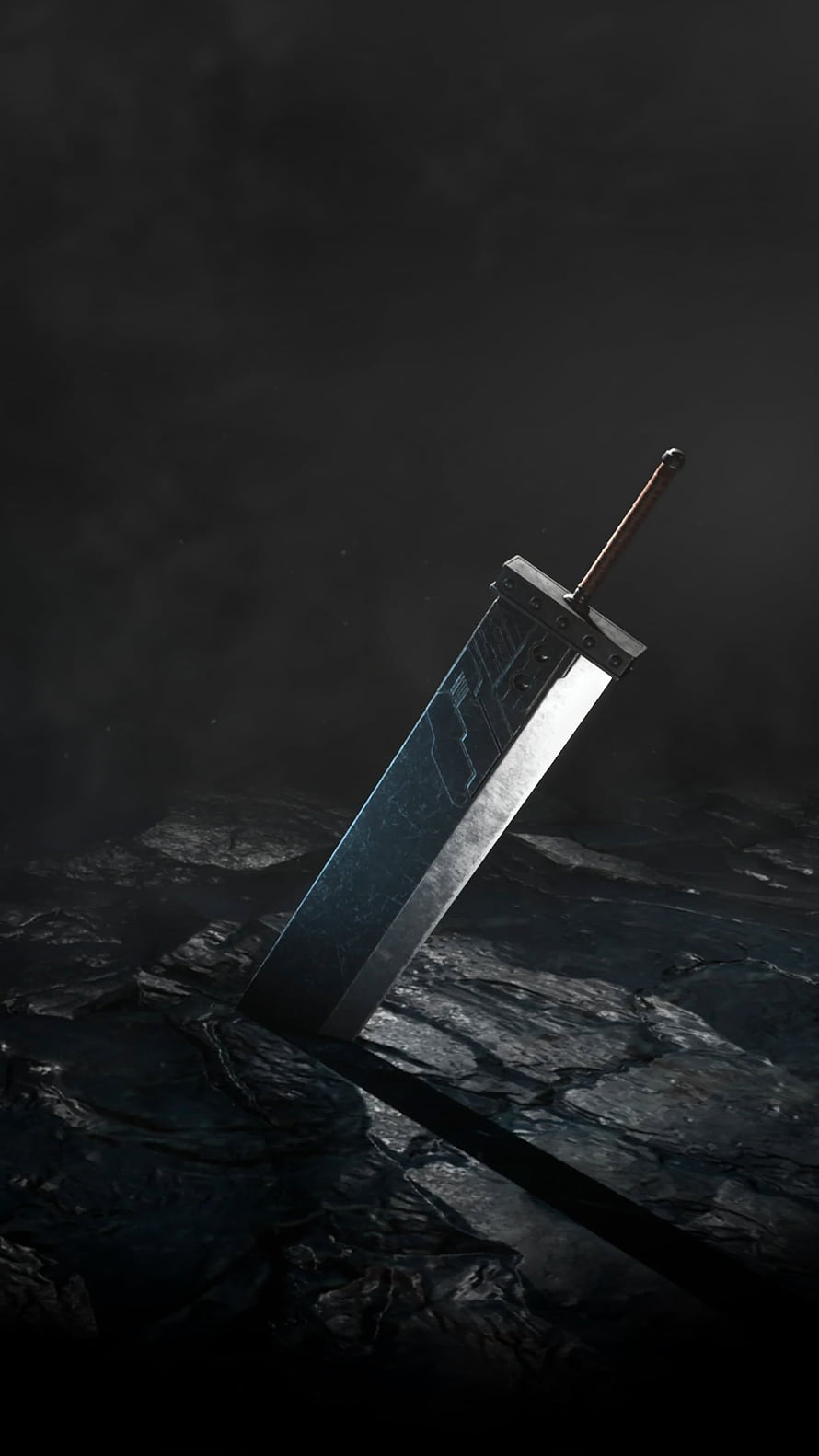 Final Fantasy VII Remake Buster Sword Planted in Dark Rock HD phone wallpaper