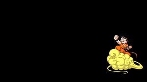 Goku Riding Flying Nimbus on Black Background Dragon Ball Z Anime Wallpaper HD wallpaper