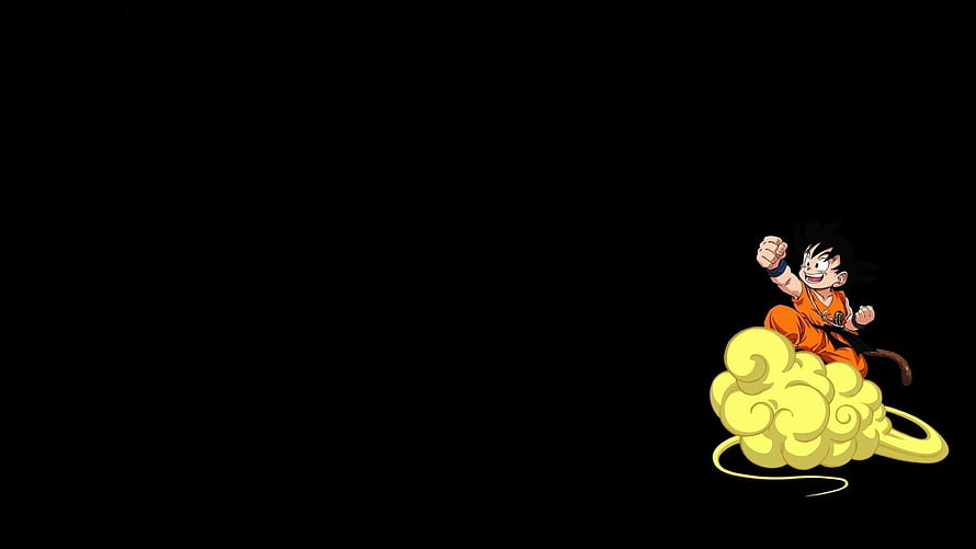 Goku Riding Flying Nimbus on Black Background Dragon Ball Z Anime Wallpaper HD wallpaper
