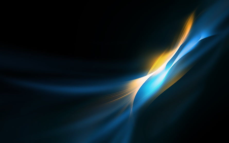 Abstract Blue and Gold Light Streaks on Dark Background HD wallpaper