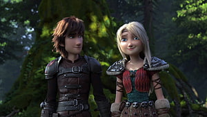 Hiccup and Astrid in Viking Armor from How to Train Your Dragon: The Hidden World HD wallpaper