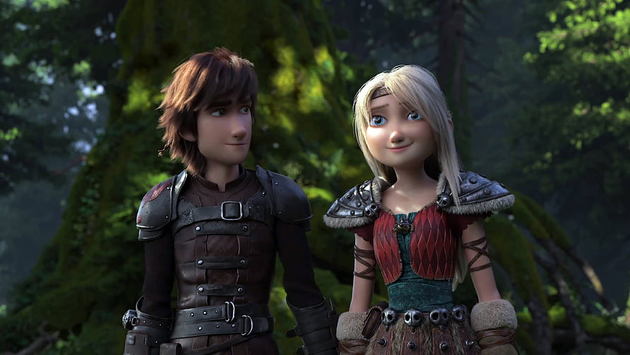 Hiccup and Astrid in Viking Armor from How to Train Your Dragon: The Hidden World HD wallpaper