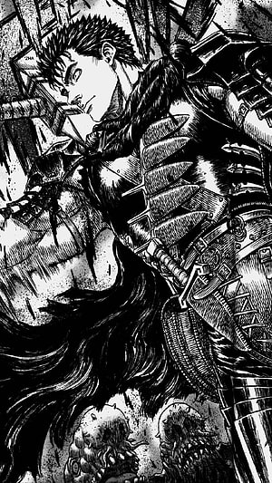Berserk Guts Black Swordsman Manga Panel HD phone wallpaper