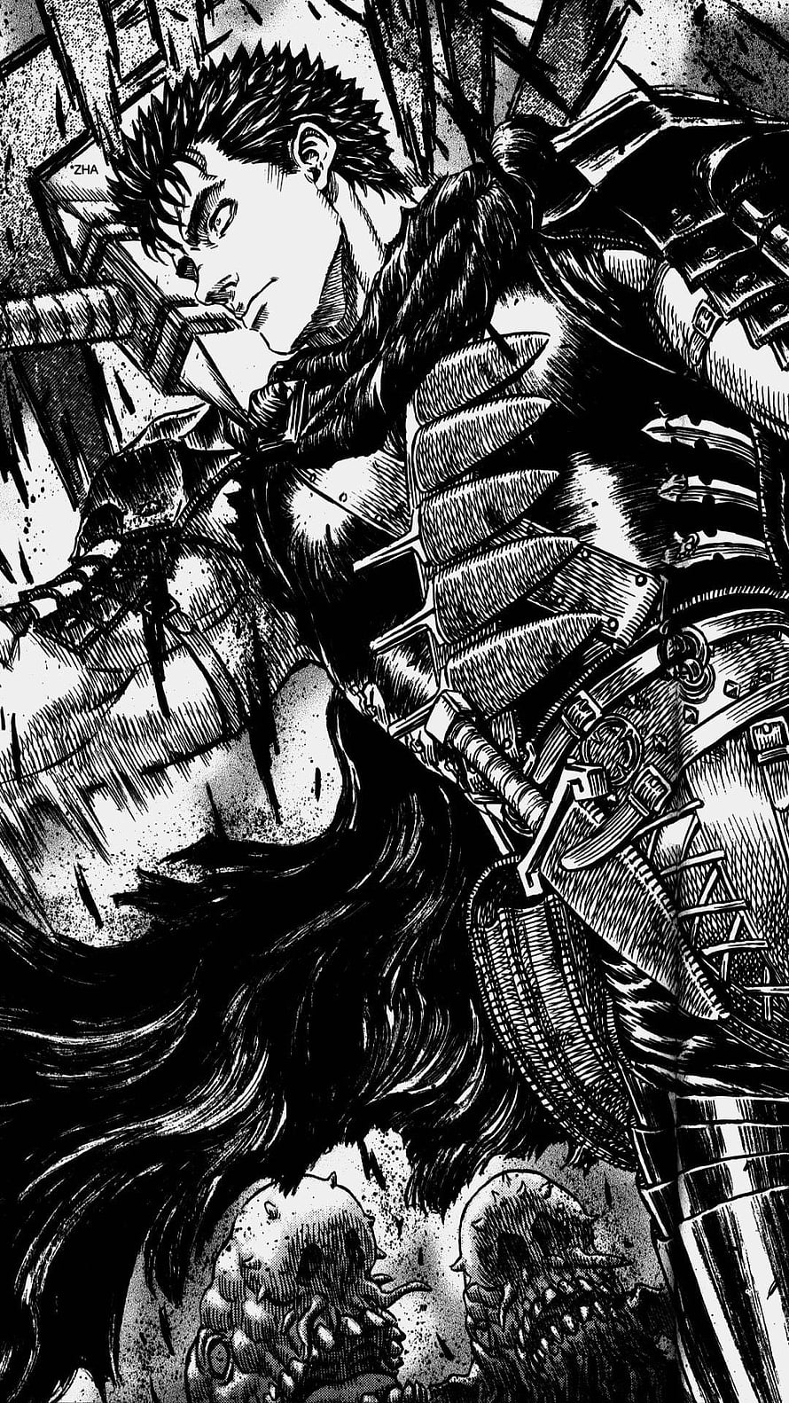 Berserk Guts Black Swordsman Manga Panel HD phone wallpaper