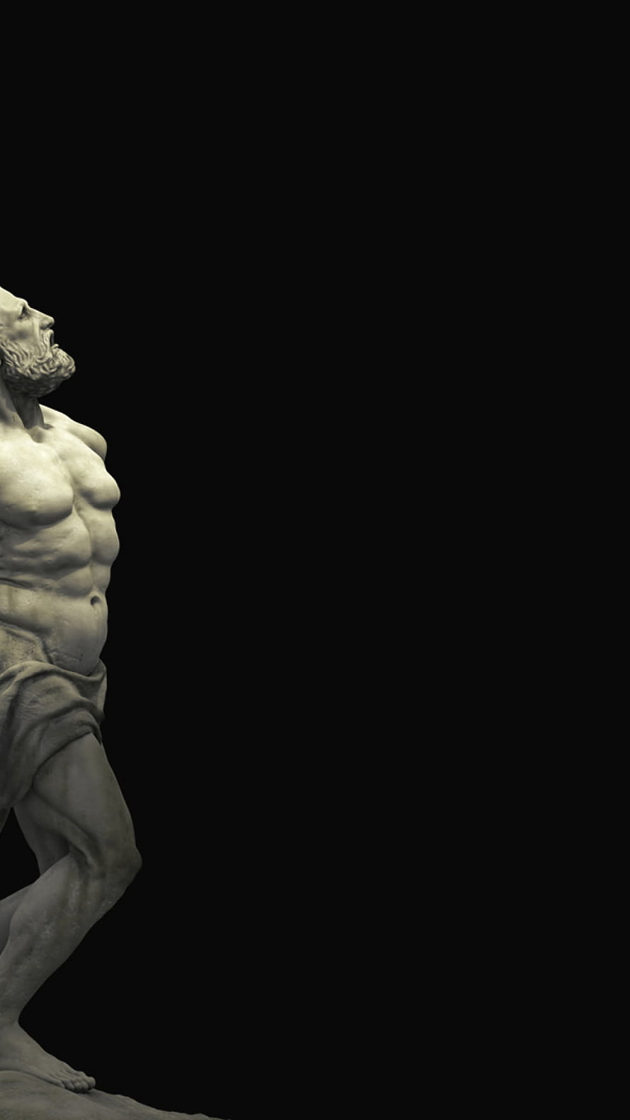 Prometheus Greek Mythology Sculpture on Black Background HD phone wallpaper