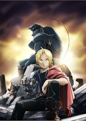 Edward Elric and Alphonse Elric in Fullmetal Alchemist anime illustration HD phone wallpaper
