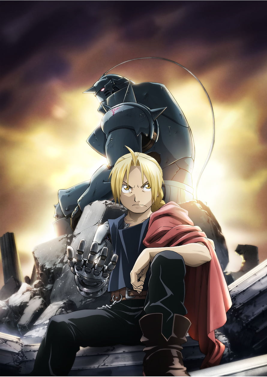 Edward Elric and Alphonse Elric in Fullmetal Alchemist anime illustration HD phone wallpaper