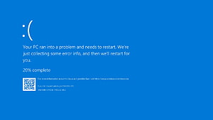 Windows 10 Blue Screen of Death Error Screen with Sad Face and QR Code HD wallpaper