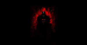 Batman Dark Artwork with Red Glow and Bats in Minimalist Style HD wallpaper