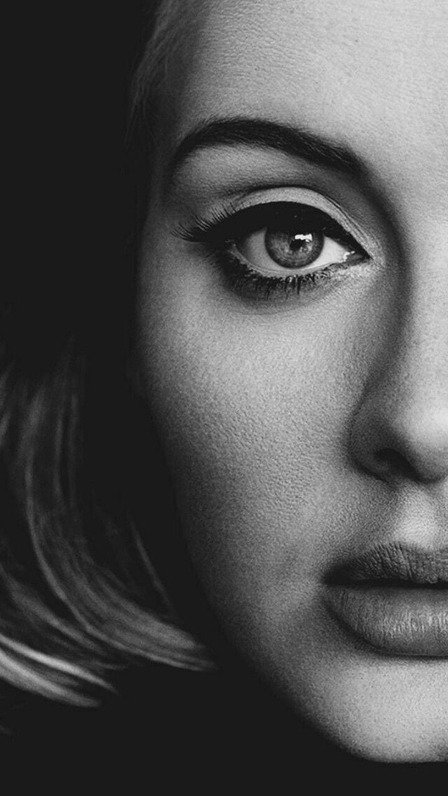 Adele Black and White Close-Up Portrait HD phone wallpaper