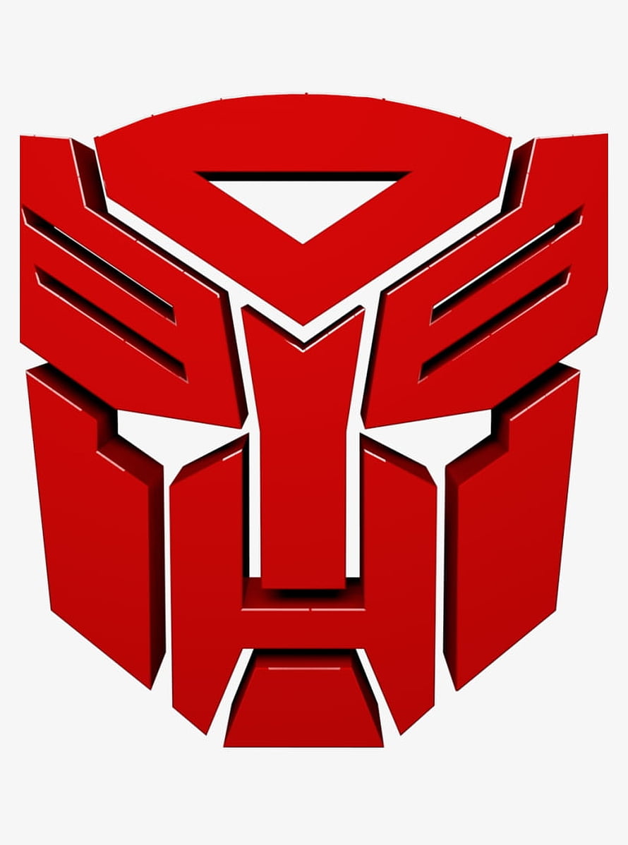 Red Autobot Insignia Emblem with 3D Depth on White Background HD phone wallpaper