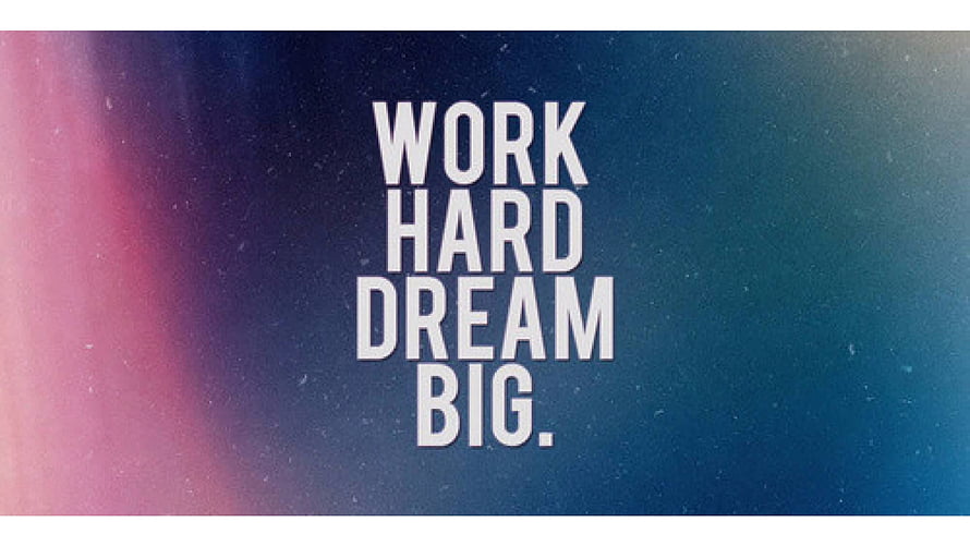 Work Hard Dream Big Motivational Quote on Abstract Gradient Background HD wallpaper