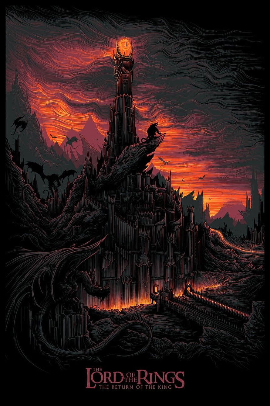 Barad-dûr Tower of Mordor at Dusk in The Lord of the Rings Return of the King HD phone wallpaper