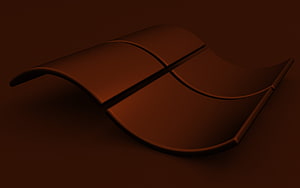 Windows 3D Wavy Logo in Dark Brown Monochrome Minimalist Artwork HD wallpaper